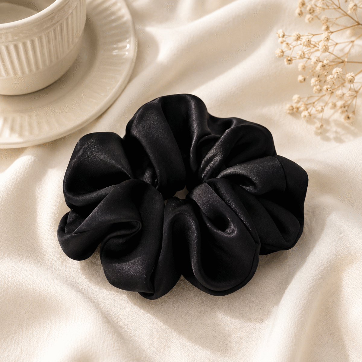 Midnight Noir | "Court-Side" Cloud Scrunchie