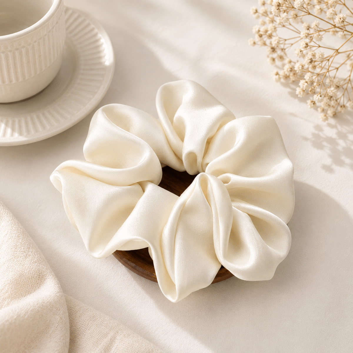 Vanilla Pearl | "Court-Side" Cloud Scrunchie