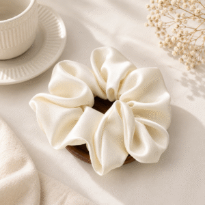 Vanilla Pearl | "Court-Side" Cloud Scrunchie